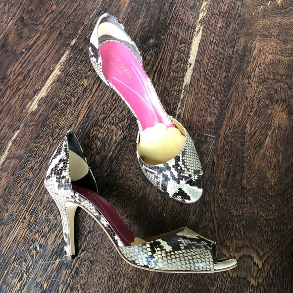 Kate Spade Python embossed leather heels SO cute! - Picture 3 of 14